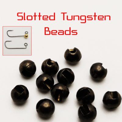 Slotted Tungsten beads – Black – 3mm
