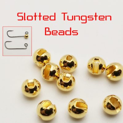 Slotted Tungsten beads - Gold - 3mm