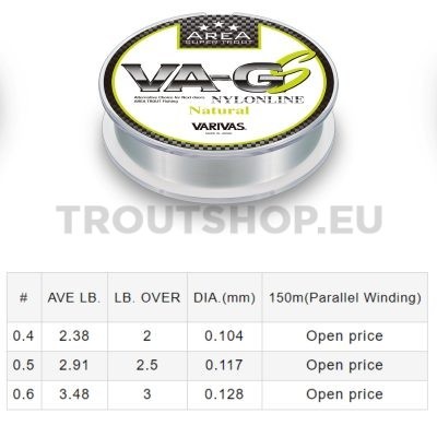 Varivas Trout Area Master Limited VA-GS Nylon 150m 2,5lb 0,117mm