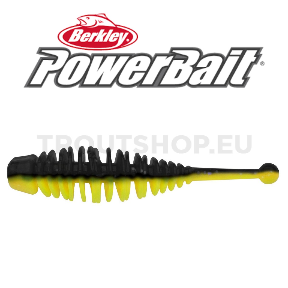 Berkley Powerbait Naiad – Garlic – 70mm – Black Yellow - TroutShop