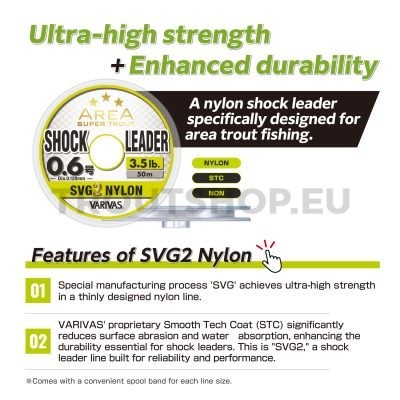 Varivas Super Trout Area Shock Leader SVG2 Nylon #0.7 50m 4lb 0.138mm